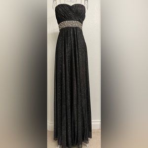 NWT Elegant My Michelle Black Formal/Prom Dress with Sparkle and Beaded Belt